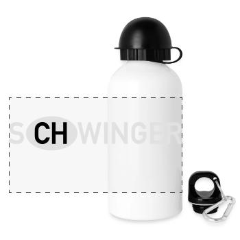 Schwinger Schweiz - Panorama Trinkflasche mit Deckel 500 ml - Weiß - Vorne