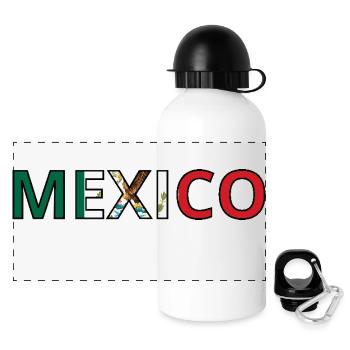 Mexico City Flag - Panoramic Thermal Bottle with Lid 500 ml - white - Front