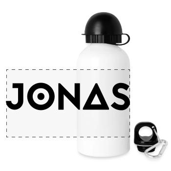 Vorname Jonas - Panorama Trinkflasche mit Deckel 500 ml - Weiß - Vorne