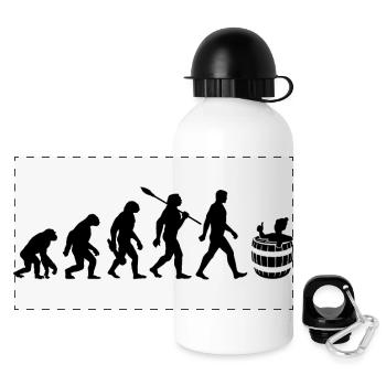 Evolution - Eisbader - Winterbaden - Eisbaden - Panorama Trinkflasche mit Deckel 500 ml - Weiß - Vorne