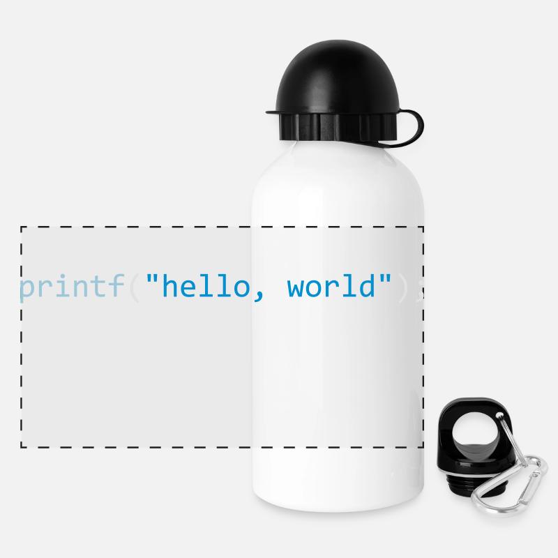 Hello, World - Panorama Trinkflasche mit Deckel 500 ml - Weiß