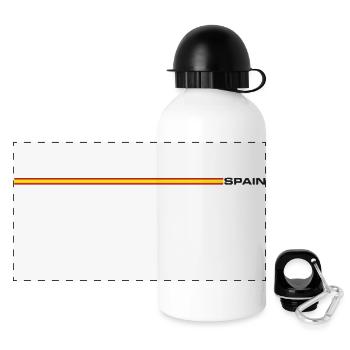 Spain, - national flag as a retro stripes. - Panoramic Thermal Bottle with Lid 500 ml - white - Front
