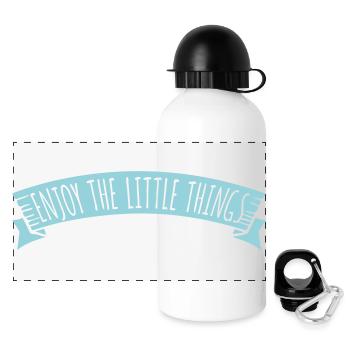 Enjoy The Little Things Gratitude Mindfulness - Panoramic Thermal Bottle with Lid 500 ml - white - Front