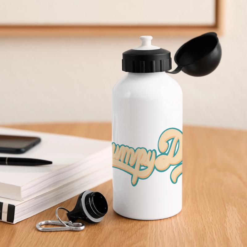 Script rétro de Grumpy Daddy - Couleur « Groovy Baby » Gourde panoramique avec couvercle 500 ml