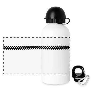 linie_cool__f1 - Panorama Trinkflasche mit Deckel 500 ml - Weiß - Vorne