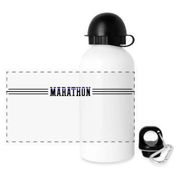 Marathon Running Sports - Panoramic Thermal Bottle with Lid 500 ml - white - Front