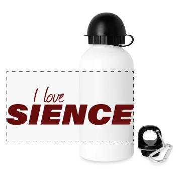 J’AIME LA SCIENCE - Gourde panoramique avec couvercle 500 ml - blanc - Devant