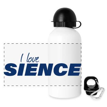 J’AIME LA SCIENCE - Gourde panoramique avec couvercle 500 ml - blanc - Devant