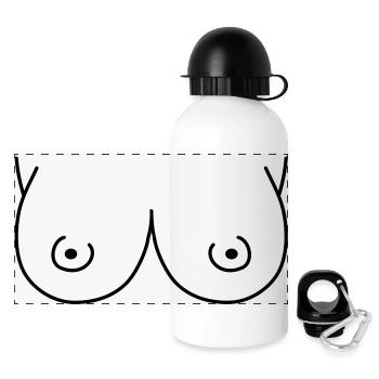 titten_1__f1 - Panorama Trinkflasche mit Deckel 500 ml - Weiß - Vorne