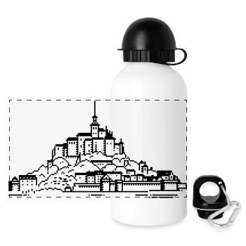 1bit Pixel Mont Saint Michel - Panoramic Thermal Bottle with Lid 500 ml - white - Front