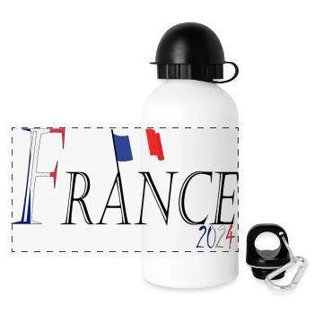 Drapeau France une apparence patriotique élégante - Gourde panoramique avec couvercle 500 ml - blanc - Devant