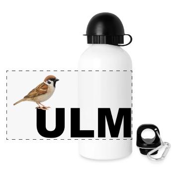 Ulmer Spatz Linsen mit Spätzla Schwäbisch - Panorama Trinkflasche mit Deckel 500 ml - Weiß - Vorne