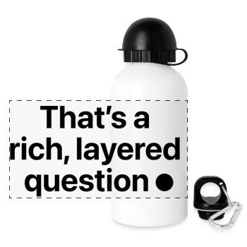 That is a rich, layered question - Panorama Trinkflasche mit Deckel 500 ml - Weiß - Vorne
