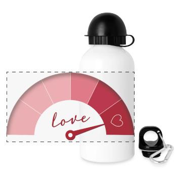 Love Meter – L’amour à plein régime - Gourde panoramique avec couvercle 500 ml - blanc - Devant