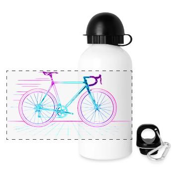 Retro Neon Bike Online - Panoramic Thermal Bottle with Lid 500 ml - white - Front