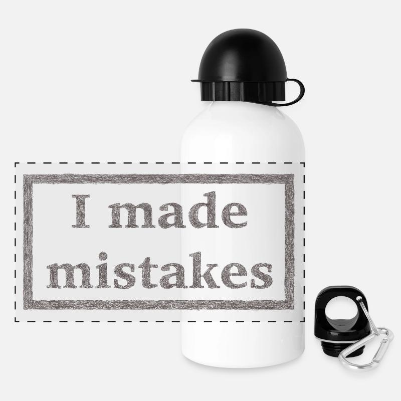 Mistakes - Panoramic Thermal Bottle with Lid 500 ml - white