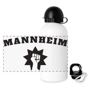 Mannheim - Panorama Trinkflasche mit Deckel 500 ml - Weiß - Vorne