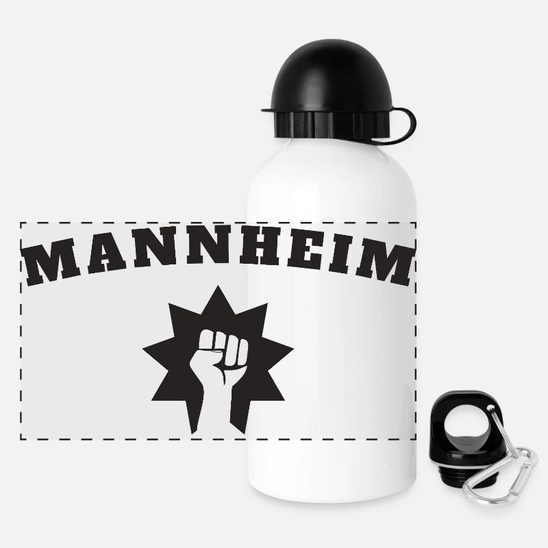 Mannheim - Panorama Trinkflasche mit Deckel 500 ml - Weiß
