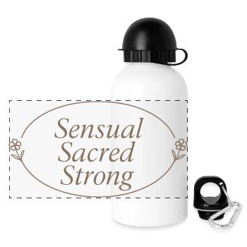 Elegant Feminine Lifestyle, Gentle - Panoramic Thermal Bottle with Lid 500 ml - white - Front