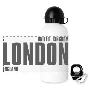 London Strong Block Font - Panoramic Thermal Bottle with Lid 500 ml - white - Front
