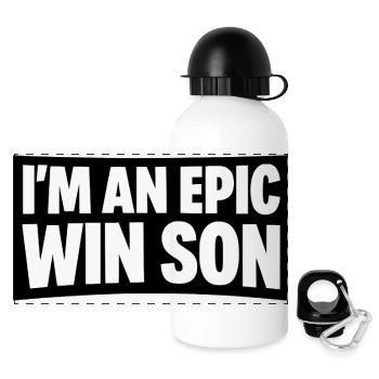 epic win son - Panorama Trinkflasche mit Deckel 500 ml - Weiß - Vorne