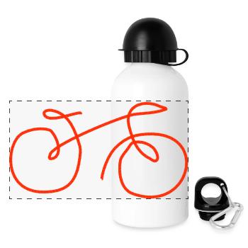 Vélo dessiné à la main - Gourde panoramique avec couvercle 500 ml - blanc - Devant