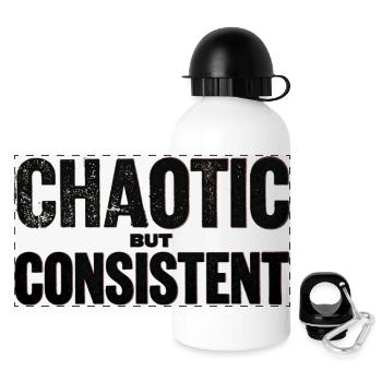 chaotic-but-consistent - Panorama Trinkflasche mit Deckel 500 ml - Weiß - Vorne