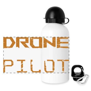 FPV Drone Pilot Freestyle & Renngeschenk - Panorama Trinkflasche mit Deckel 500 ml - Weiß - Vorne