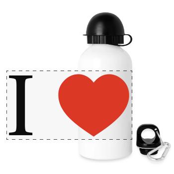 I Love - Gourde panoramique avec couvercle 500 ml - blanc - Devant