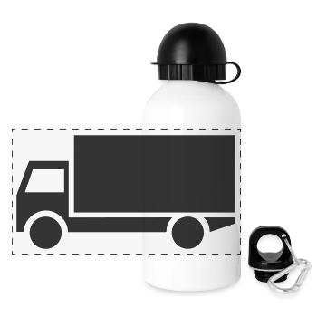 lkw,lastkraftwagen,brummi,truck,sattelschlepper, - Panorama Trinkflasche mit Deckel 500 ml - Weiß - Vorne