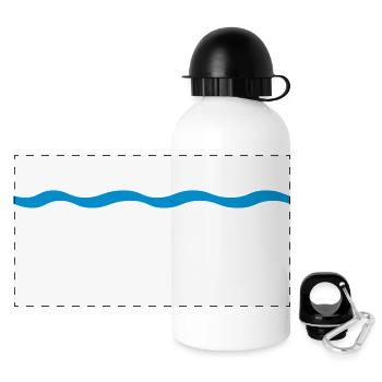 Wasser Linie Welle 1 - Panorama Trinkflasche mit Deckel 500 ml - Weiß - Vorne