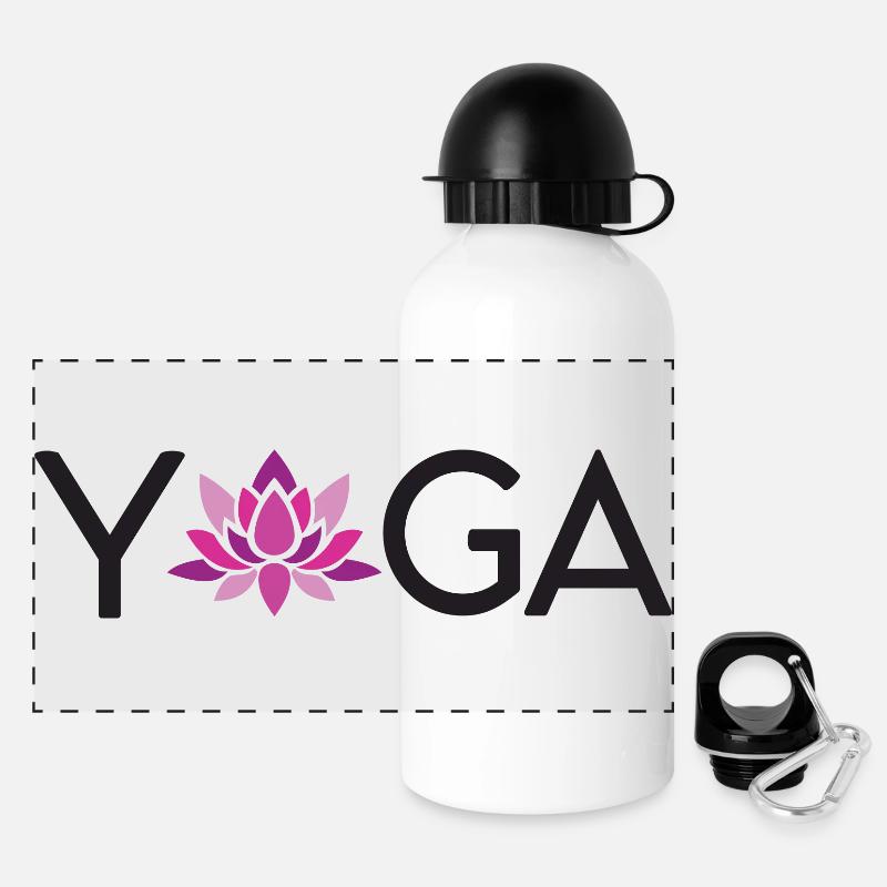 Idée cadeau de yoga - Gourde panoramique avec couvercle 500 ml - blanc