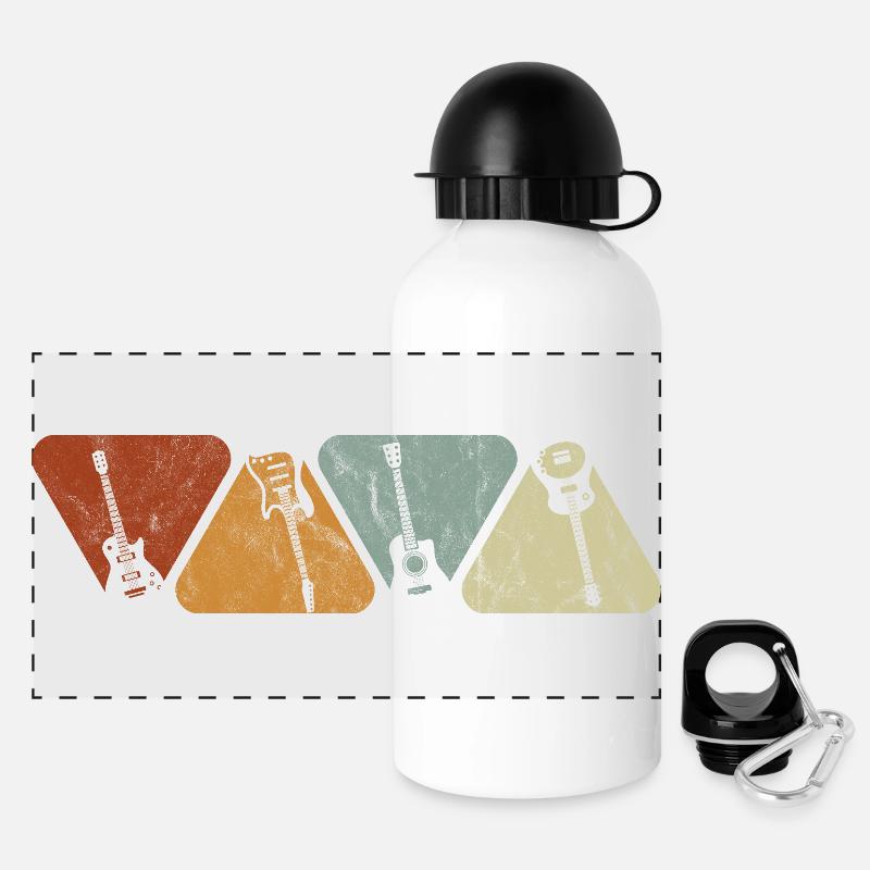 Four Instruments Silhouettes Pastel - Panoramic Thermal Bottle with Lid 500 ml - white