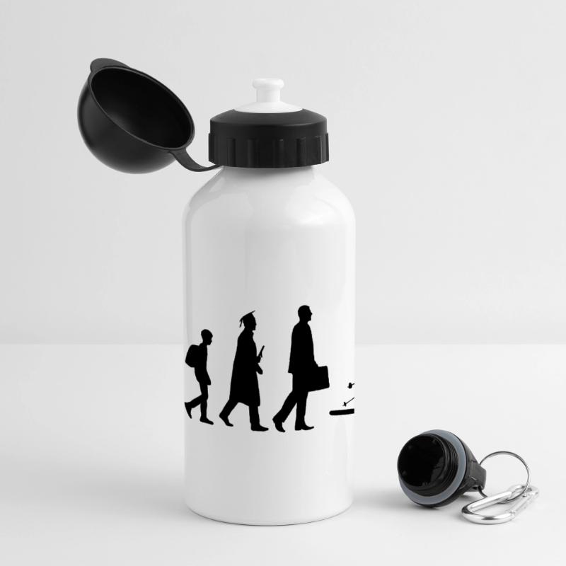Skifahrer Evolution Panorama Trinkflasche mit Deckel 500 ml