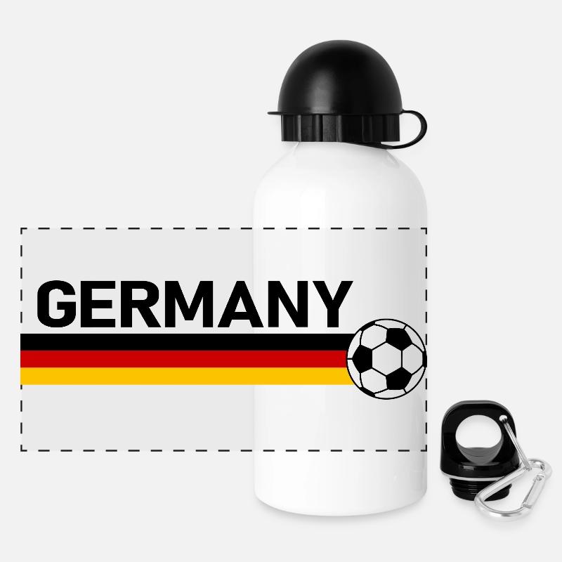 Germany Soccer Ball Fußball - Panoramic Thermal Bottle with Lid 500 ml - white