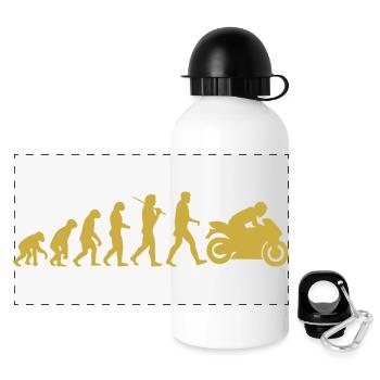 Motorrad-Evolution - Panorama Trinkflasche mit Deckel 500 ml - Weiß - Vorne