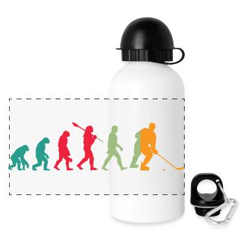 Evolution Eishockey - Panorama Trinkflasche mit Deckel 500 ml - Weiß - Vorne