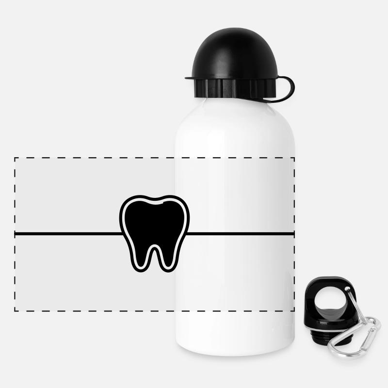 Élément symbole de dent - Gourde panoramique avec couvercle 500 ml - blanc