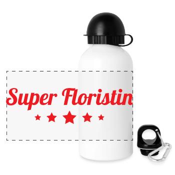 Super Florist woman profession passion - Panoramic Thermal Bottle with Lid 500 ml - white - Front