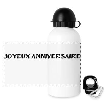 JOYEUX ANNIVERSAIRE. HAPPY BIRTHDAY. ANNIVERSAIRE. - Gourde panoramique avec couvercle 500 ml - blanc - Devant