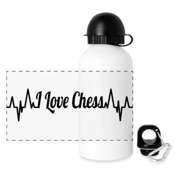 Amour du joueur d’échecs - Gourde panoramique avec couvercle 500 ml - blanc - Devant