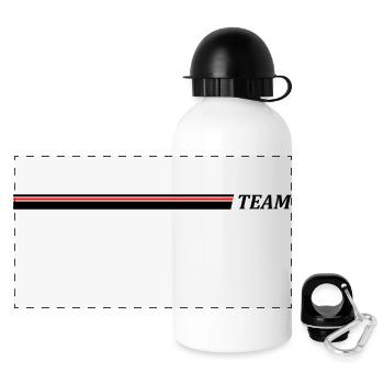 Team Strich - Panorama Trinkflasche mit Deckel 500 ml - Weiß - Vorne