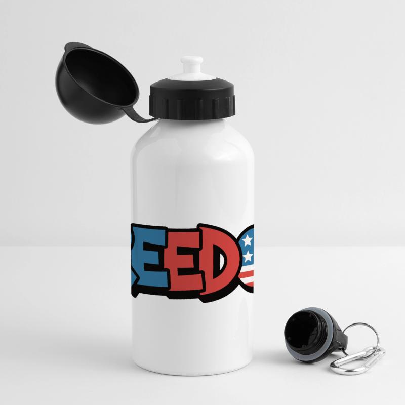 Conception de la Déclaration de Typographie de la Liberté Gourde panoramique avec couvercle 500 ml