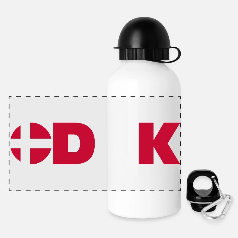 Dänemark - Panorama Trinkflasche mit Deckel 500 ml - Weiß