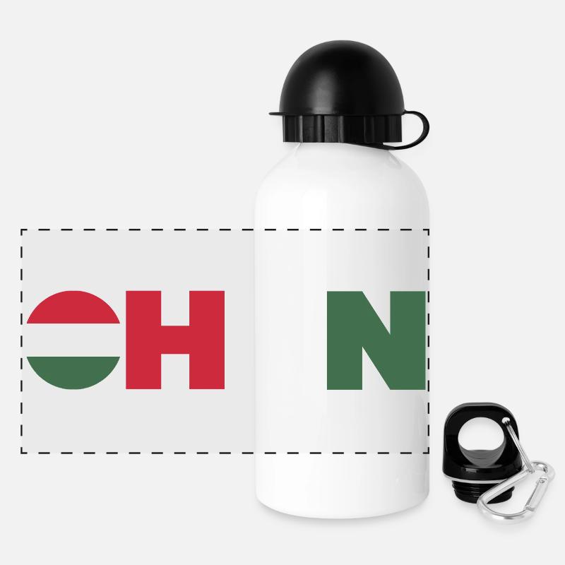 Ungarn - Panorama Trinkflasche mit Deckel 500 ml - Weiß