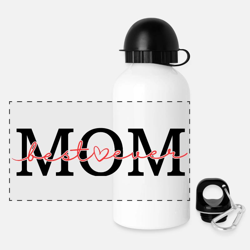 MAMA, Beste Mama aller Zeiten - Panorama Trinkflasche mit Deckel 500 ml - Weiß