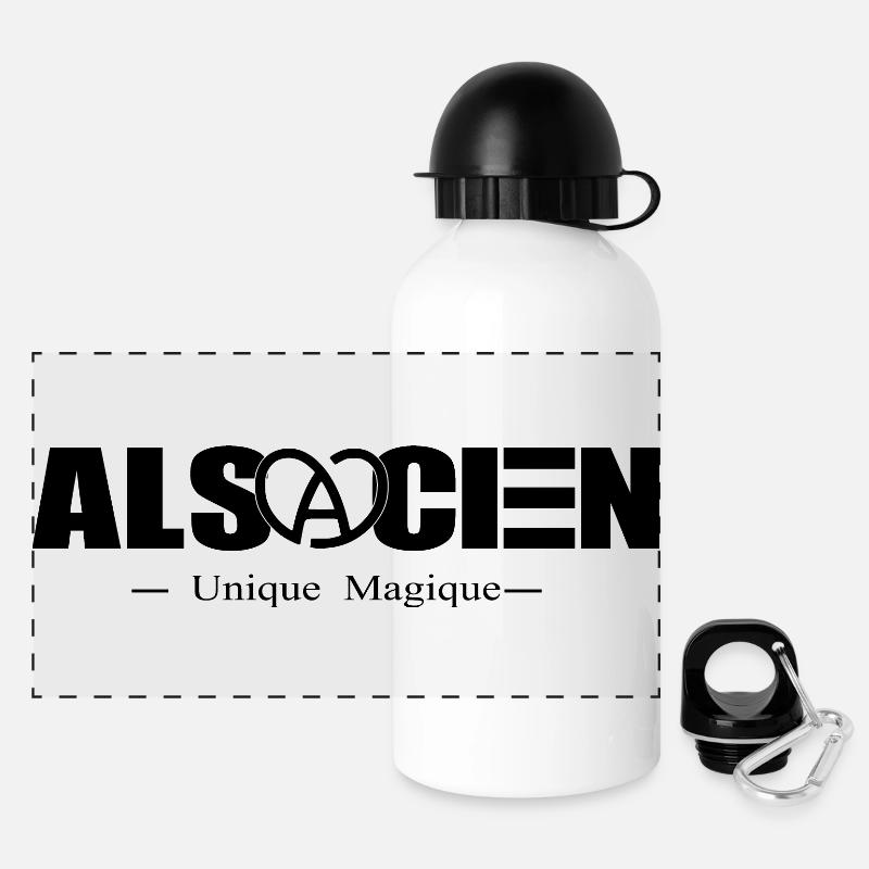 Ich bin Elsässer - Panorama Trinkflasche mit Deckel 500 ml - Weiß