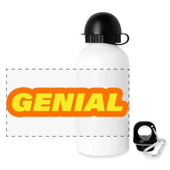 GENIAL - Panorama Trinkflasche mit Deckel 500 ml - Weiß - Vorne