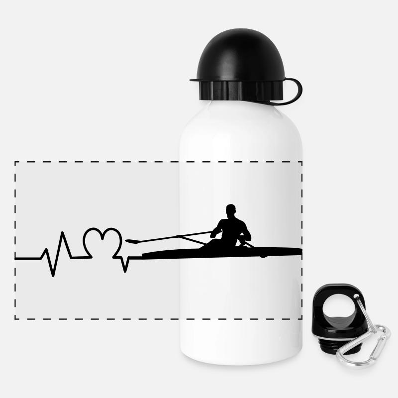 Rowing heartbeat rower one - Panoramic Thermal Bottle with Lid 500 ml - white