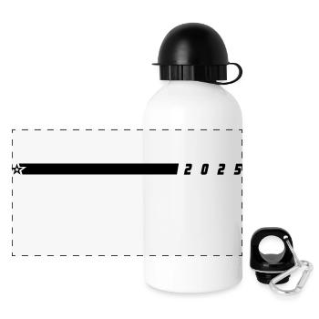 2025 Linie - Panorama Trinkflasche mit Deckel 500 ml - Weiß - Vorne